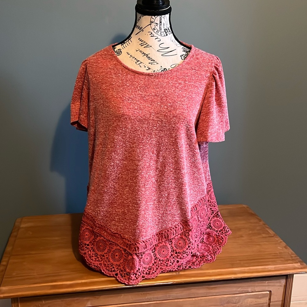 Cute lace and embellished top
